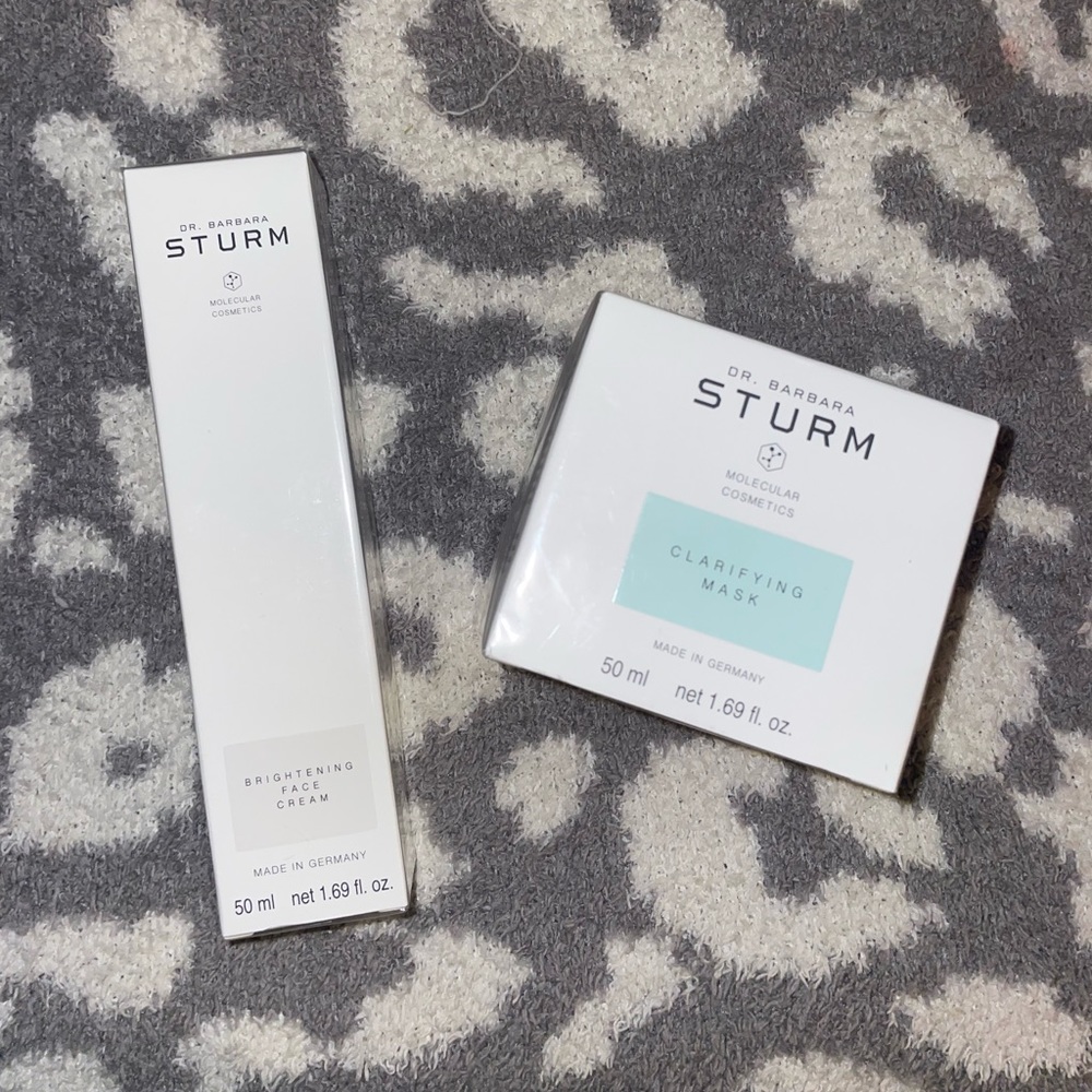 Dr Barbra Sturm clarifying mask and brightening face cream